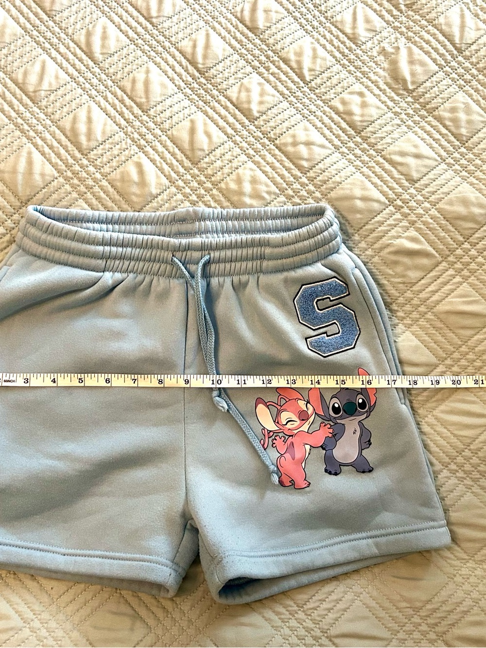 Disney Stitch Women’s Light Blue Pajama Shorts, Size Small - Picture 6 of 11